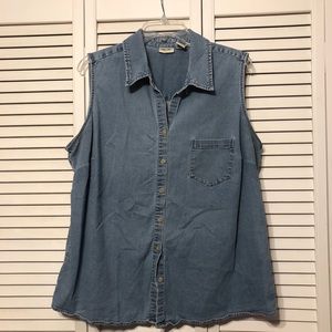 Collared denim button down